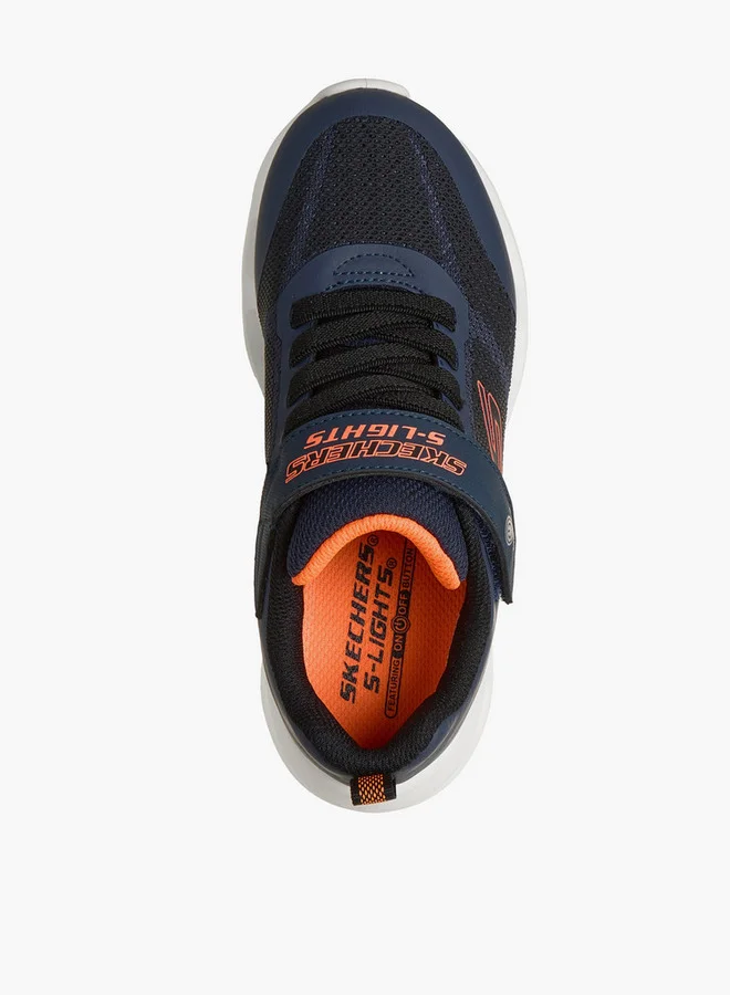 SKECHERS Boys Glide-Step Lights Hook & Loop Sneakers